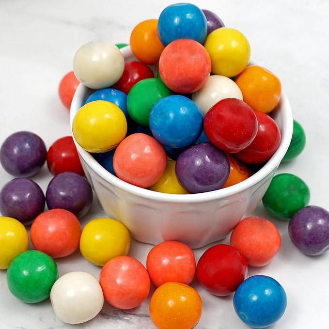 1 Inch Gumballs for Gumball Machine, Approx. 220 Pieces, 4lb Bulk Bag, Large Gumballs, Bubble Gum Balls Assorted Fruit Flavored Bubble Gum, Gumball Machine Refills