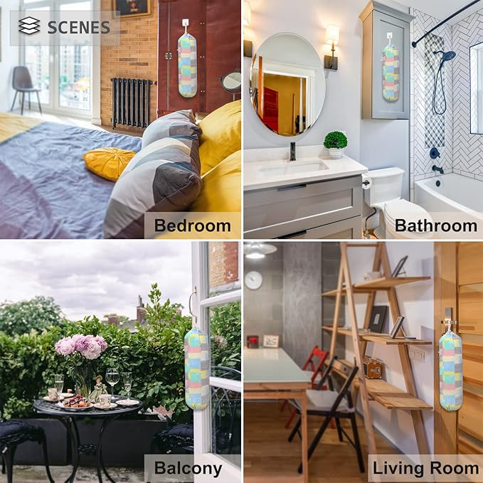 Plastic Bag Holder, Wall Mount Plastic Bag Organizer, Shopping Bags Carrier, Washable Large Grocery Bag Storage Dispenser for Home Kitchen Travelling, Free Adjustment with Drawstring (pink square)