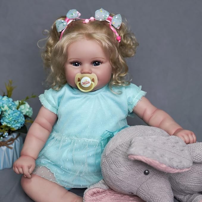 JIZHI Lifelike Reborn Baby Dolls - 20-Inch Feeling Realistic-Newborn Adorable Playful Real Life Baby Dolls with Feeding Kit & Gift Box for Kids Age 3 +