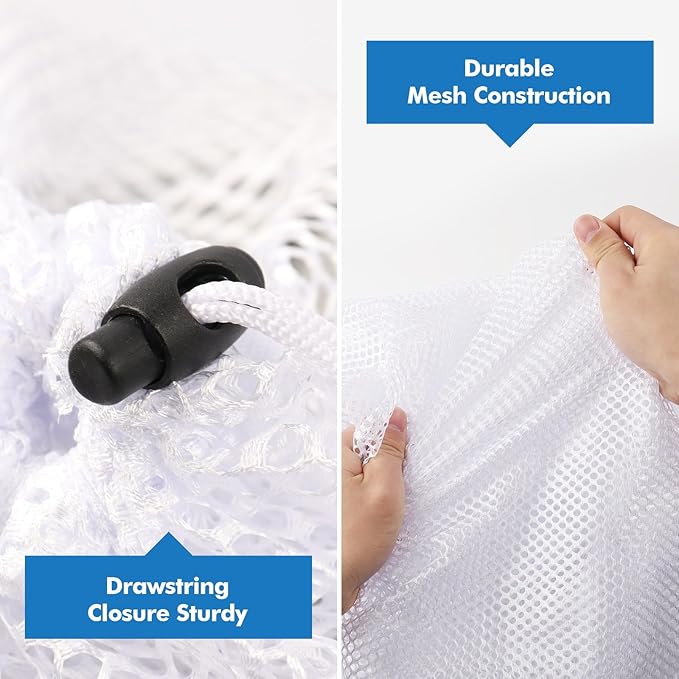 4Pcs Mesh Laundry Bags Washing Machine Mesh Wash Bags for Clothes,Underwear,Lingerie, Bed Linen with Drawstring Closure Sturdy(4 Size)
