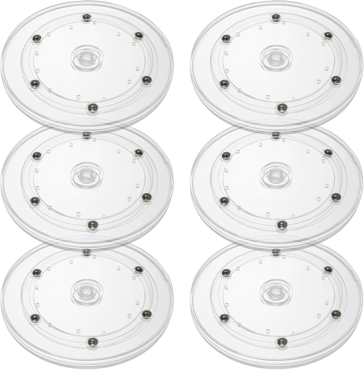 6Pack Small Lazy Susan 6 inch, Lazy Susan Turntable Organizer Acrylic Lazy Susan for Kitchen Spice Rack Table Cake Kitchen Pantry Decorating