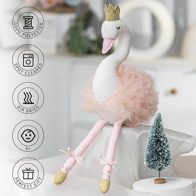 Plush Toy Stuffed Animals Ballet Swan for Girls 12in Tall, Stuffed Animals for Kids