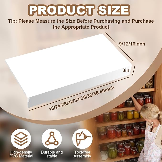 5 Pcs Wire Rack Covers 16x9x3 inch PVC Pantry Shelf Cover 0.31 inch Thick Removable Closet Wire Rack Shelf Covers,Decoration Kitchen Bathroom Office Shelving (Light Luxury White,16x9x3 inch)