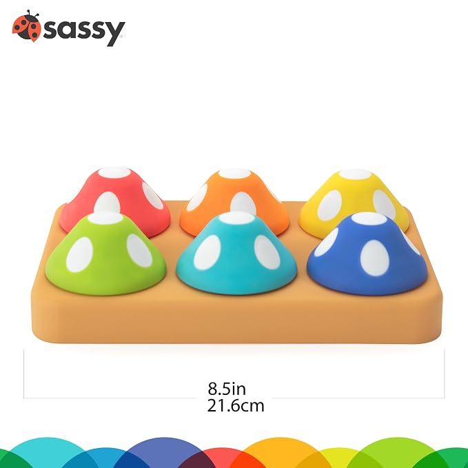 Sassy Mischievous Matching Mushrooms, Sorting Board, Social Emotional Learning Toy, STEM, 12+ Months