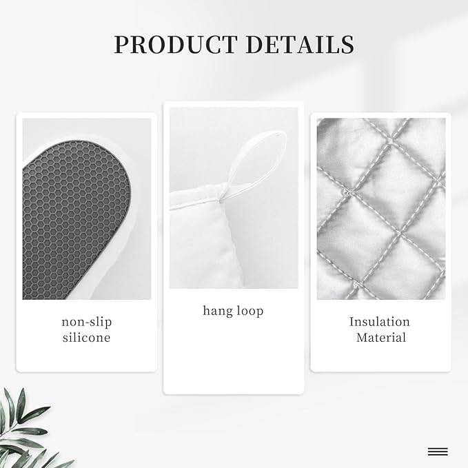 Cherry Tomatoes and Leaves Oven Mitts and Pot Holders Sets Silicone Kitchen Oven Mitts Hot Pads Heat Resistant Potholders Kitchen Mitts Set for Baking BBQ Cooking