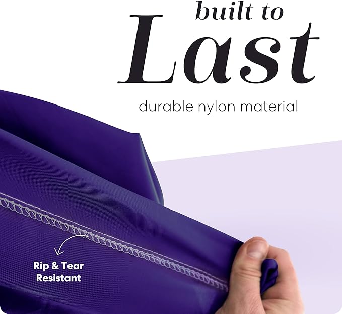 Nylon Laundry Bag - Locking Drawstring Closure and Machine Washable. These Bags will Fit a Laundry Basket or Hamper and Strong Enough to Carry up to Three Loads of Clothes. (Purple)
