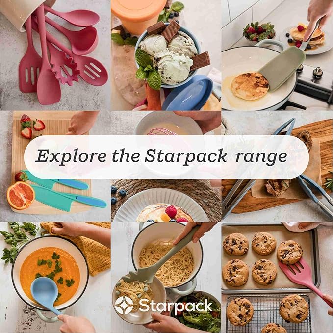 Starpack 'Scrape & Stir' Silicone Spatula (8 Inch) - Heat Resistant Spatulas Set 600°F - Food Grade Kitchen Spatulas - Nonstick Baking and Cooking Spatula - LFGB Grade Rubber Utensil Set