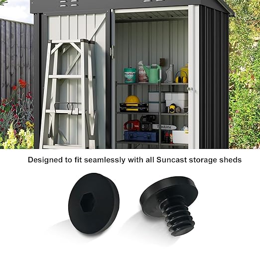 12 PCS Replacement Bolts Compatible with Suncast Storage Sheds for Suncast/Craftsman Resin Storage Sheds, Replacement Screws Compatible with Suncast Storage Sheds Shed Accessories (12, Black, 3/8)