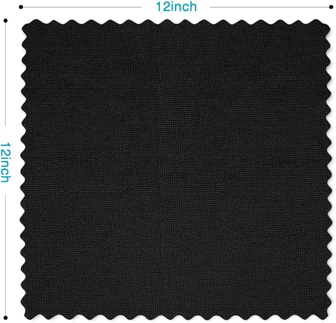 Orighty Black Microfiber Cleaning Cloth, 50 Pack Highly Absorbent Cleaning Supplies, Lint Free Kitchen Towels Cleaning Rags, Microfiber Towels for Cars, House, Window, 12x12 inch
