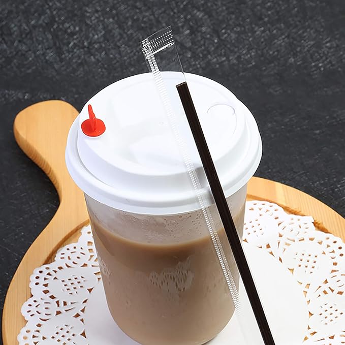 KBG Coffee Stir Sticks 200 PCS, 6.7 Inch Three Hole Disposable Plastic Sip Stir Sticks, Individually Wrapped Cocktail Stirrers