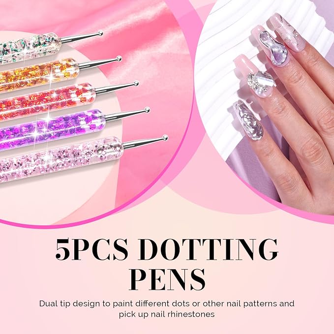 MelodySusie 31Pcs Nail Art Brushes Nail Art Tool Set,Nail Dotting Tools Striping Nail Art Brushes for Liner Brushes Nail Drawing Pen For Nail Design for Home and Salon Use