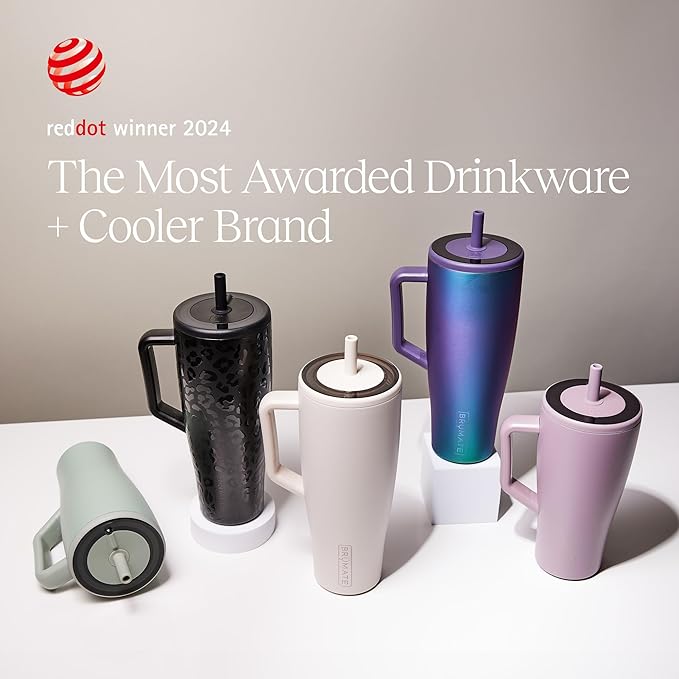 BrüMate Era 30 oz Tumbler with Handle and Straw | 100% Leakproof Insulated Water Bottle Tumbler with Lid and Flexible SoftSip Straw | Made of Stainless Steel | Cup Holder Friendly | 30oz (Mist)