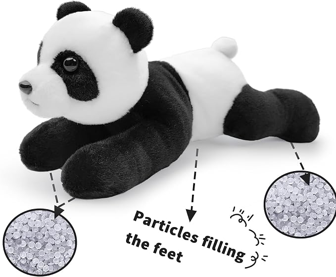 Panda Stuffed Animal for Kids,8 inch Realistic Animal Plush Toy Lying Down Posture Animals,Plush for Boys Girls Adult Birthday Hug Teaching(S-Panda)