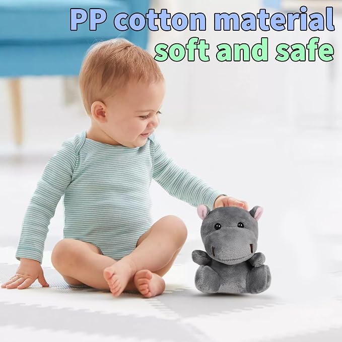 12 Pack Small Stuffed Animals Bulk, 4.5 Inch Mini Plush Toys, Treasure Box Toys for Classroom, Party Favors for Kids, Plush Keychain, Claw Machine Prizes, Baby Shower Decorations