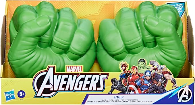 Marvel Hulk Gamma Smash Fists, Soft Foam Role Play Toy, Avengers Super Hero Toys for Kids Ages 5 and Up