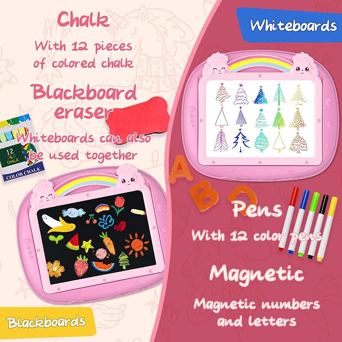 Gifts for 1-2 Year Old Girls, Toddlers Unicorn Toys with Magnetic Letters and Numbers, Portable Preschool Learning and Educational Toys for 1-2 Year Old Toddler Girl Birthday Gifts(Pink)