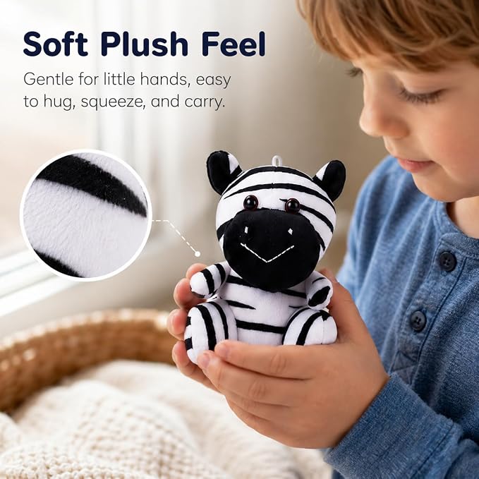 24 Pcs Small Stuffed Animals Bulk - 5 Inch Mini Plush Toys for Kids, Plush Keychain, Carnival Prizes, Claw Machine Prizes, Classroom Treasure Box, Pinata Stuffers, Baby Shower Decorations