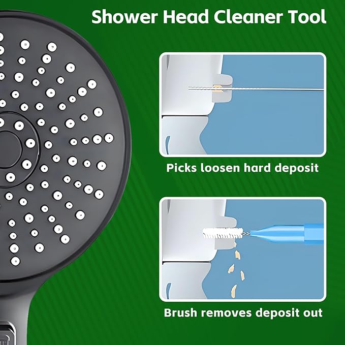 Shower Head Cleaner Tool Set, Multi-Size Shower Head Cleaning Brush for Small Hole Anti-Clogging Nozzle with Storage Boxes, Picks Fitting Nozzle Unclogger for Household Bathroom (30 Pcs)