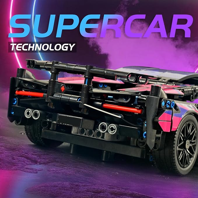 MOCBROPCS STEM Building Car, 1:14 Building Blocks and Construction Toy, Collectible Super Technical Lambo Cars, Gifts for 8-16 Year Old Boys and Adults (1314 pcs)