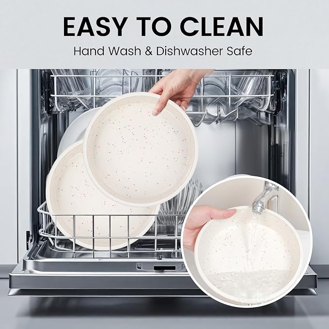 Vinino 3 Pack Round Cake Pan Set (6''/8''/10'') with Metal Reinforced Frame, Circle Cake Pan for Baking Nonstick Silicone Springform Pan for Baking Suitable for Making Layers, Cheese & Chocolate Cakes