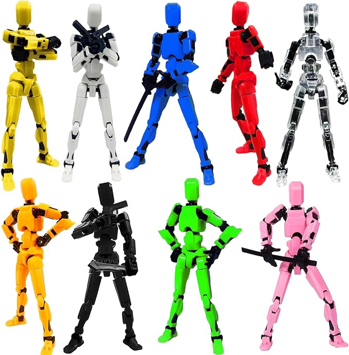 Assembly Completed-Titan 13 Action Figure, Upgrade T-Robot 13 Action Figures, New Dummy Robot 13, 3D Printed Multi Action Figure Set,Creative Gifts for Children Adults (9pcs(Assembly Completed))