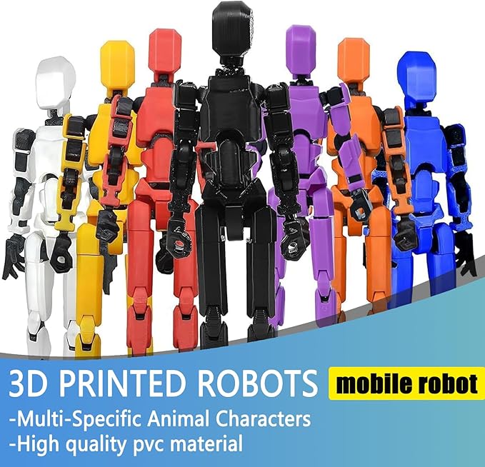 DANONI Titan13 Action Figure, Lucky Robot 13 Action Figures, 3D Printed Multi-Jointed Movable Action Figure, Dummy Robot 13 Figures Toy for Desktop Decorations Game Gifts (5pcs)