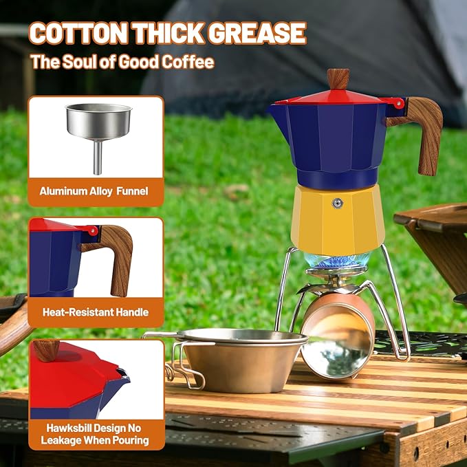 9 Cup Aluminum Espresso Stovetop Moka Pot Express Coffee Maker Percolator Italian Classic Mocha Coffee Machine for Italian and Cuban Cafe Brewing for Home & Camping 450ml 15oz
