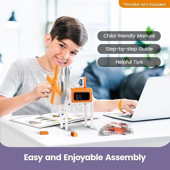 Inventor Kit for VinciBot Coding Robot, Electronic STEM Kit with programmable Module to Learn Programmable Electronic Projects for School Classroom Kids Ages 8+