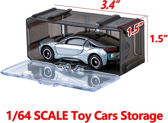 Toys Organizer Storage Case for Hot Wheels Car, for Matchbox Cars, for Mini Cars,1/64 Scale Hot Toy Wheels Display Case Holds 10/40 Cars，Interlocking Hot Car Wheels Storage (Black 40 PCS)