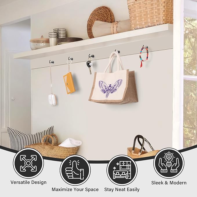 Magnetic Hooks, 20Pack Neodymium Magnet Hook for Hanging, 25LBS Strong Metal Magnet with Hooks Heavy Duty for Classrooms, Cruise, Fridge, Whiteboards, Office, Home and Kitchen