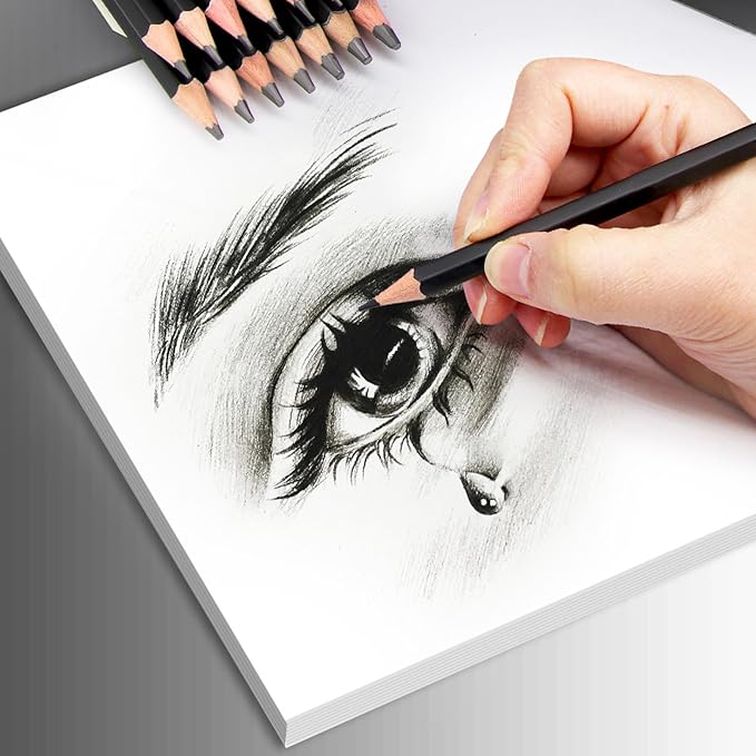 Heshengping Drawing Sketch Pencil Set 14pcs Sketching Pencils 12B 10B 8B 7B 6B 5B 4B 3B 2B B HB 2H 4H 6H Graphite Pencils for Kid Adults Artists Student Beginners Professional