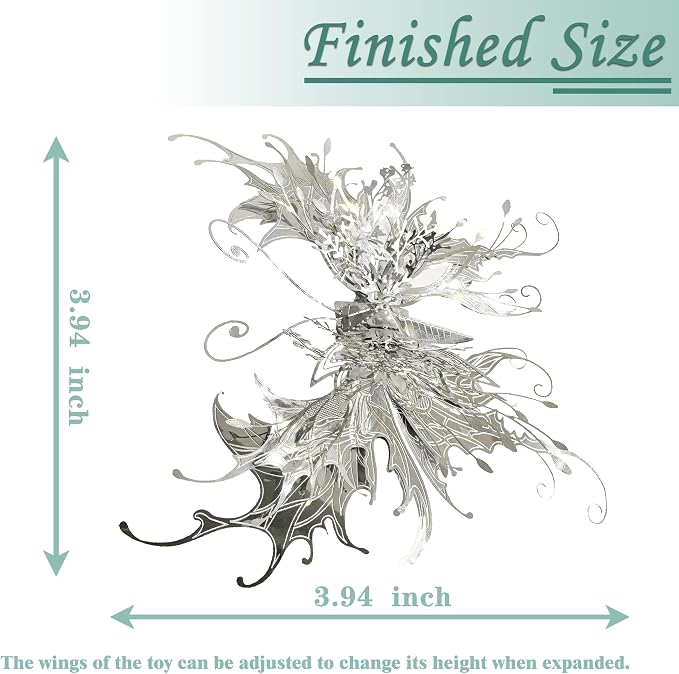 3D Metal Puzzles for Adults,Sliver Butterfly Model Design,Glitter Cute Insects Animals Puzzles Metal Building Kits,Brain Teaser DIY Creative Ornament Sets Need Assembly Home Decor (HD-2)