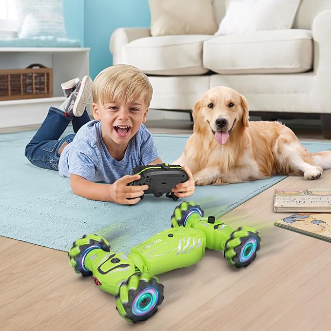 Dysaim Gesture RC Car, Birthday Gifts Toys for Boys 6-12 Year Old, 4WD Remote Control Car 360° Rotate Transform Drift RC Stunt Cars with Lights Music Sprayer, 2.4Ghz Hand Controlled