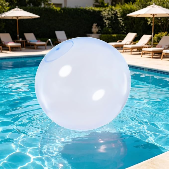 32 Inch Giant Water Bubble Ball for Adults Teenagers Giant Inflatable Water-Filled Ball Soft Rubber Ball for Outdoor Pool Beach Garden Yard Games（Blue)