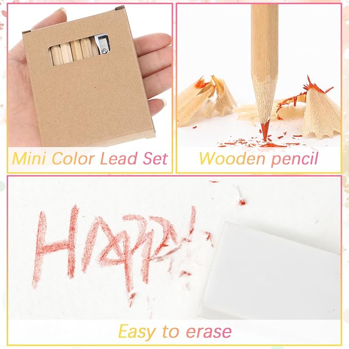 Sinload 100 Set Mini Colored Pencil Bulk for Kid 3.5in Colored Pencils for Coloring Drawing Bulk for Student Teacher 12 Color with Sharpener Eraser Back to School Classroom Party Favors Gifts