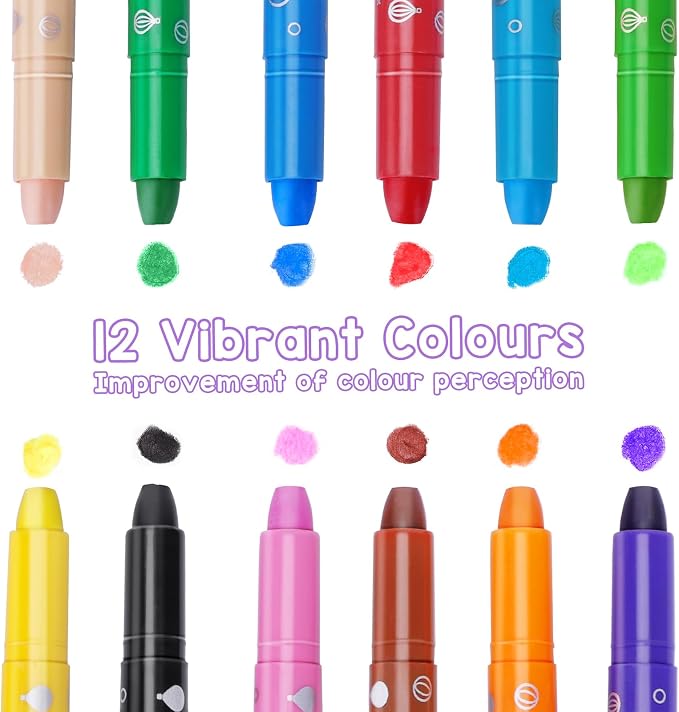DreamCandy Twist Crayons for Toddlers,12 Colors Non Toxic Washable Crayons for Kids,Art Supplies Drawing Coloring Crayon Set,Gift for Boys and Girls,Back to School,Stocking Stuffers