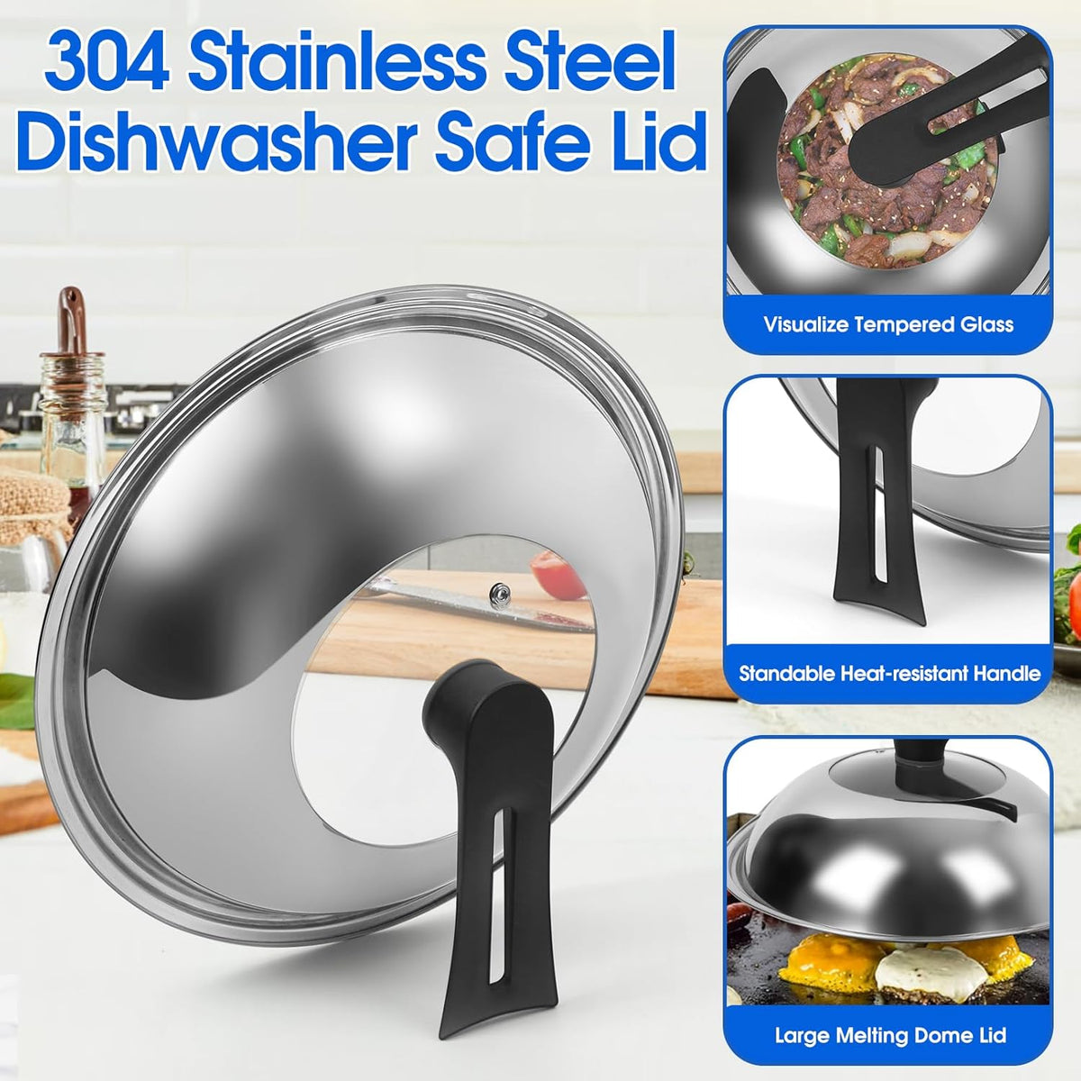 12.5 Inch Carbon Steel Wok For Electric, Induction and Gas Stoves (Lid, Spatula and User Guide Video Included)