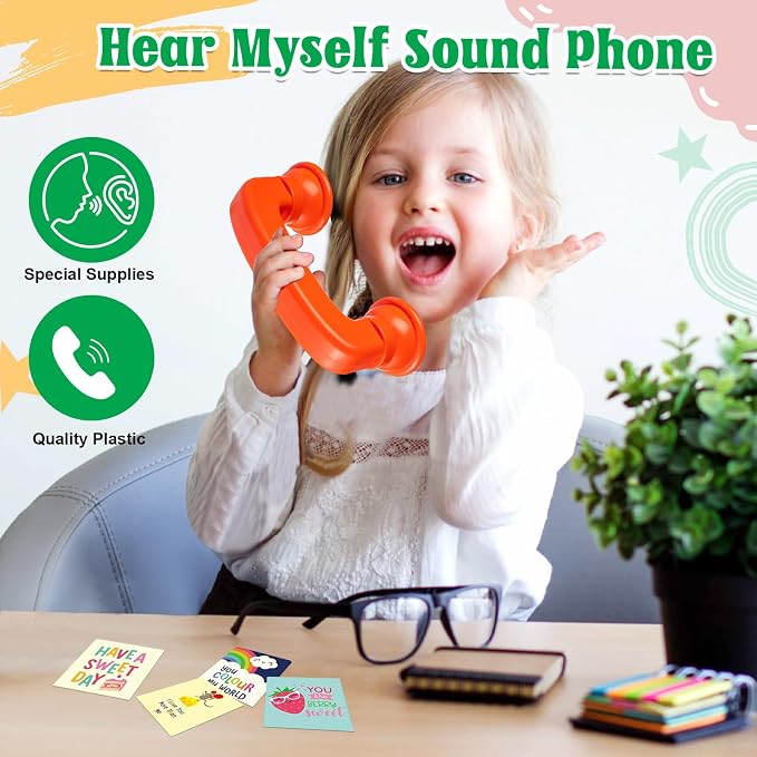 Whisper Reading Phones 4 Colors Small Phone Hear Myself Sound Phone Speech Therapy Toy Tool for Classroom Accelerate Reading Fluency Comprehension and Pronunciation for Kids and Adults