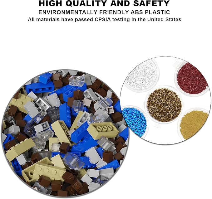 300 Pcs Classic Building Bricks, Fully Transparent Bulk Bricks,Compatible with Major Brands Parts and Pieces, Creative Building Block Toys for Boys Girls Ages 6 7 8 9 10 Year Old