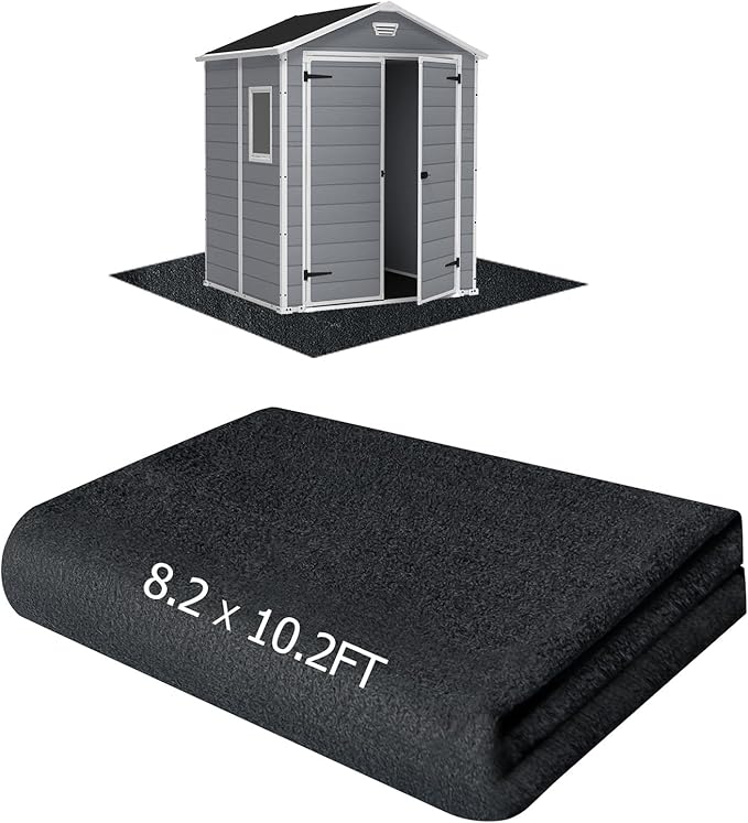 Outdoor Storage Shed Floor Mat, 8.2*10.2FT Waterproof Washable Garden Flooring Pad with Non Slip Backing, Soft Furniture Patio Covering Carport dust Oil Mat-Tool Shed, Storage Shed Not Included