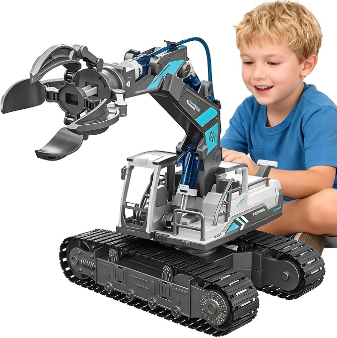 SMILESSKIDDO Science Kits for Kids Age 8-12 - 137 Pcs STEM Toys for Ages 8-13 with Hydraulic Grab, Teen Boys Gift Ideas Crane Toy, Teenage Engineering Kit Construction Vehicle Toys