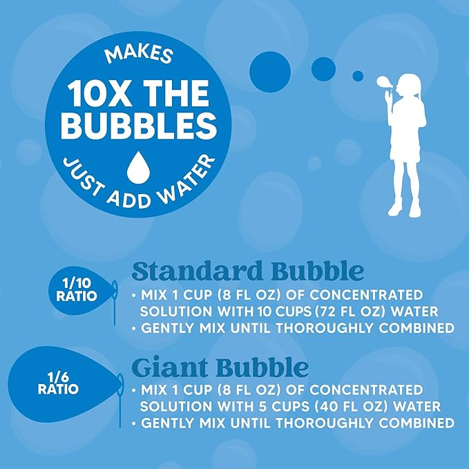JOYIN 100 Oz Concentrated Bubble Solution (up to 8 Gallon) for Large Party in Summer Celebrations, Party Favor, Bubble Summer Toy, Classroom Prizes, Easter (Red)