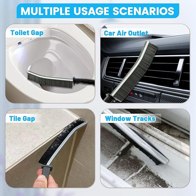 16Pcs Crevice Cleaning Brush Set, Hard Bristle Scrub Brushes Tools for Deep Cleaning Gap,Window Groove Cleaning Brush for Sliding Door, Sill, Tile Lines, Shutter, Corner, Sink, Teapot, Bottle (16 Pcs)