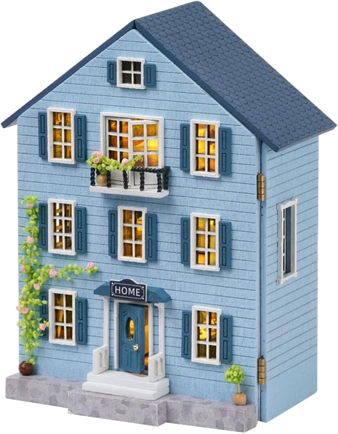 Flever Dollhouse Miniature DIY House Kit Creative Room with Furniture for Romantic Valentine's Gift (Molan House)