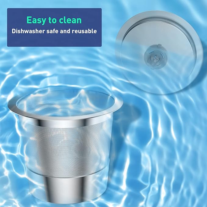 Reusable Stainless Steel Coffee Filters for Keurig 1.0 & 2.0 Brewers - BPA-Free Reusable K-Cup Pods (2 Pack)