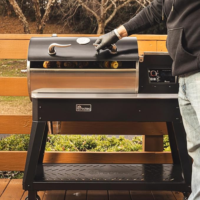 recteq Patio Legend 400 Pellet Smoker Grill with Wi-Fi & App Connectivity, Outdoor Smokers Grills Combo, Temp Range 180° to 700+°, Cover Included