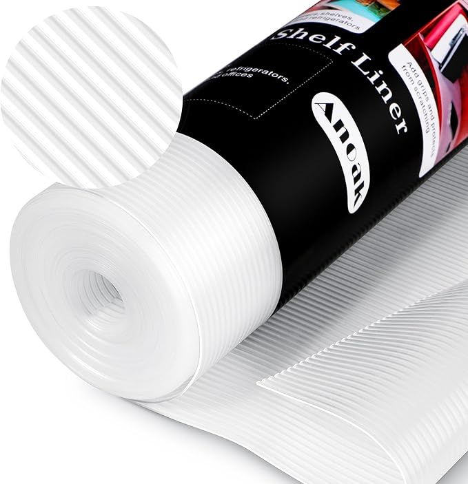 Anoak Shelf Liner - Non-Slip Cabinet Liner, 24 Inch x 30 FT(360 Inch) Durable Waterproof Washable Oil-Proof for Kitchen Cabinet, Shelves, Refrigerator, Storage, Desks, Non Adhesive