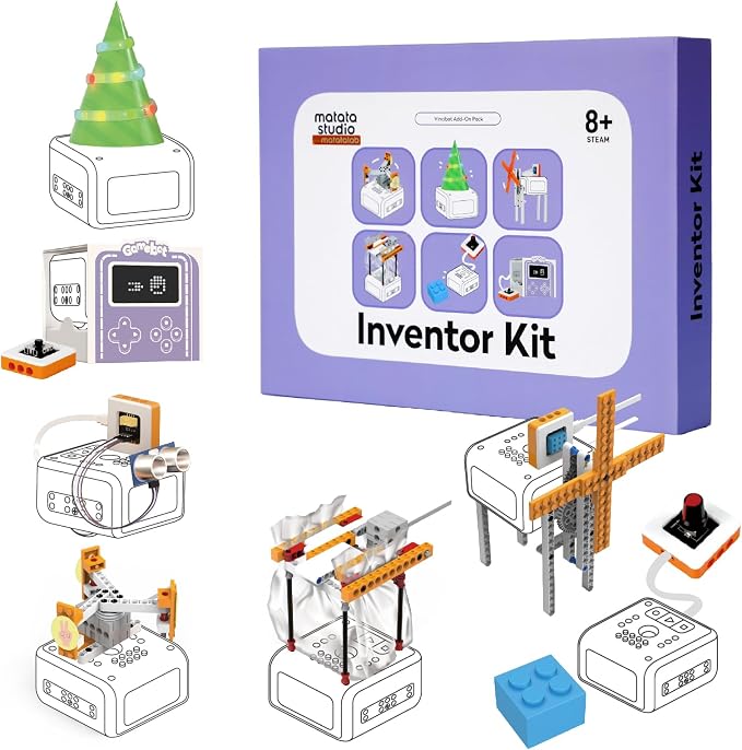 Inventor Kit for VinciBot Coding Robot, Electronic STEM Kit with programmable Module to Learn Programmable Electronic Projects for School Classroom Kids Ages 8+