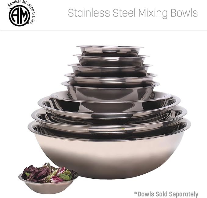 American Metalcraft 3/4 qt Stainless Steel Mixing Bowl, Silver (SSB75)