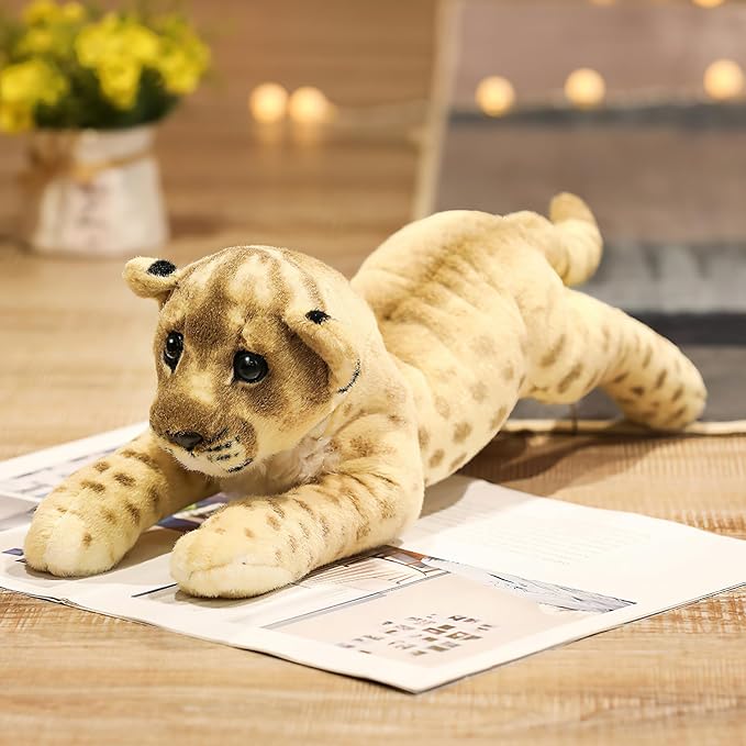 Lion Stuffed Animal 15.8" Stuffed Lion Plush Stuffed Animal Realistic Large Stuffed Cougar Plush Toys Safari Animals Cute Plushies Birthday Graduation Gifts for Kids Boys Girls